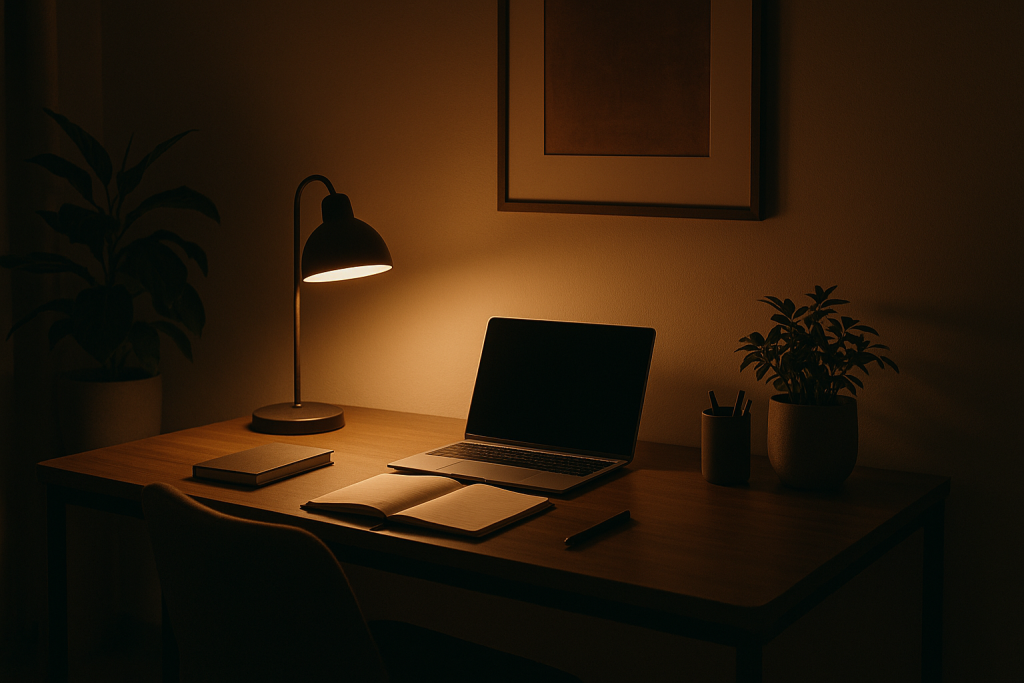 Warm Evening Workspace