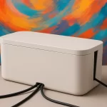 A cable management box similar to the IKEA Kvissle cable management box.