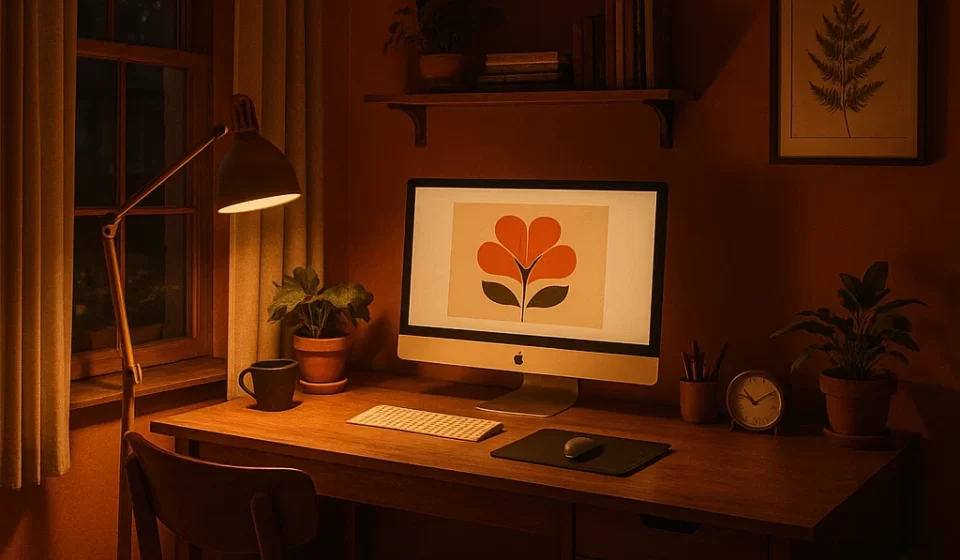 “Clean workspace that supports creative focus”