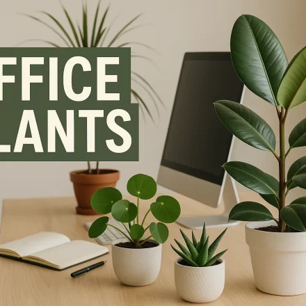 Office plants placed on a desk