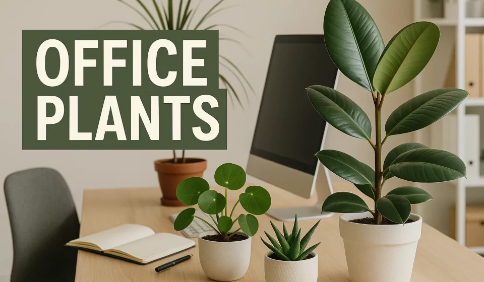 Office plants placed on a desk