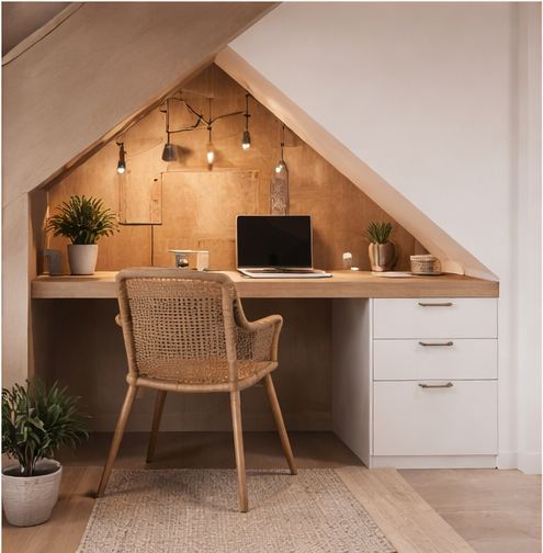 Under stairs desk lighting