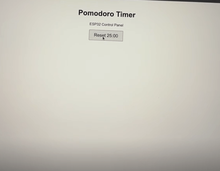 Web Interface for Pomodoro Timer