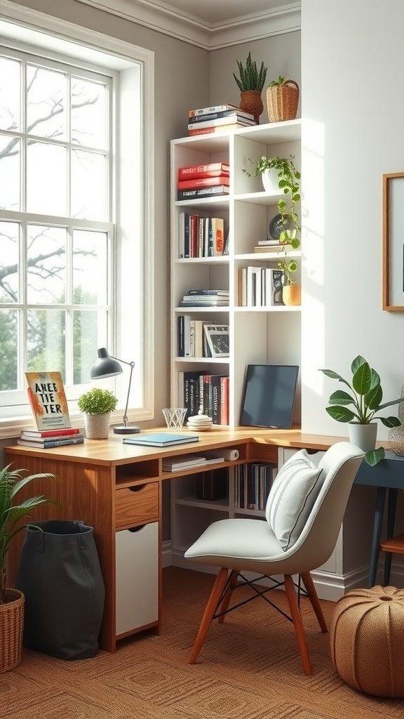 L Shaped Desk Setup with Two Separate Desks