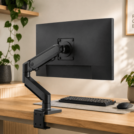 Monitor arm desk setup